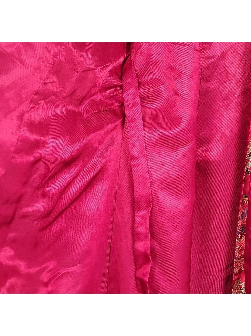 Vintage Kimono Robe Red Brocade Robe #3003 - Picture 10 of 14
